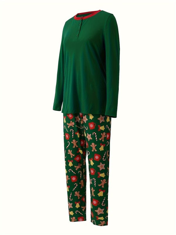 Christmas Loungewear (men's) Two-piece Digital Print Colour Blocking, Comfortable And Soft Fabric L